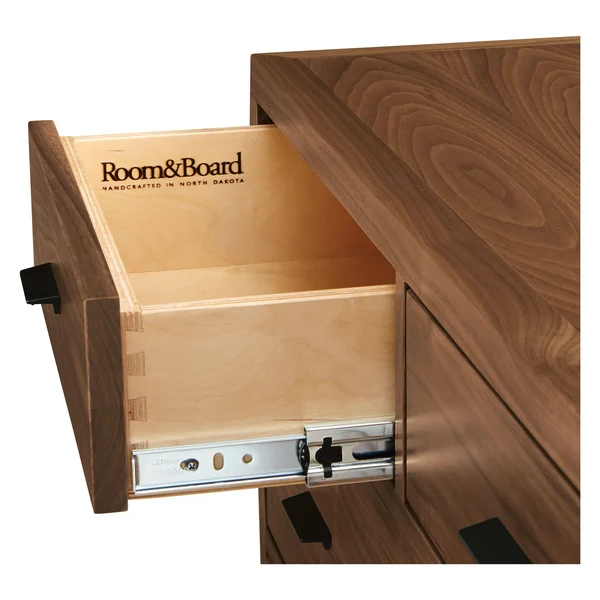 Room & Board - Modern Berkeley One-Drawer Nightstand Made from Cherry Wood, Natural Steel Pulls