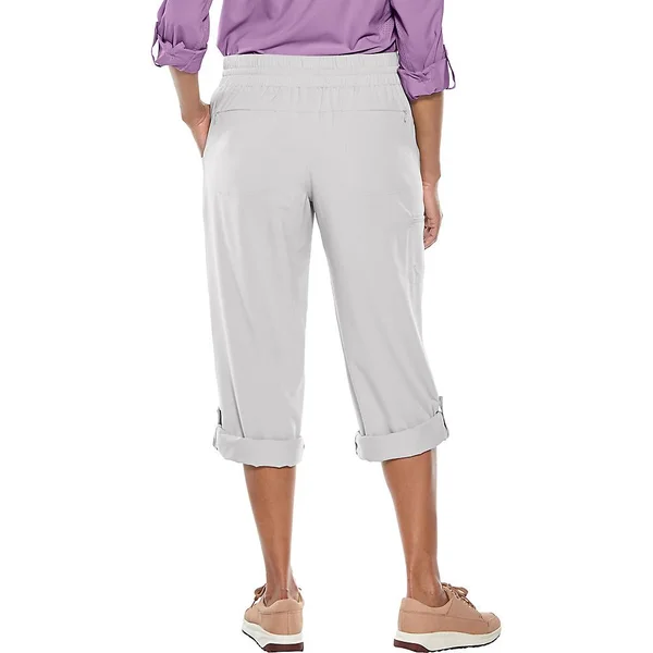 Coolibar Women's Canyon Roll Up Pants - Sun Protective Clothing For Women, Grey, Medium