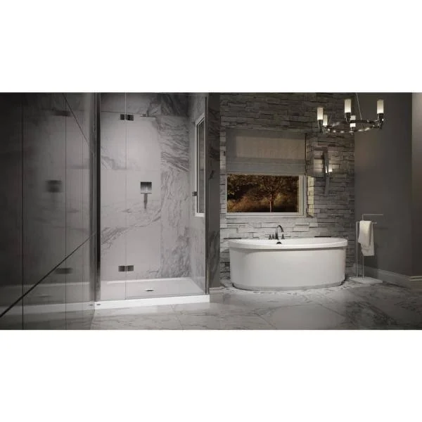 Jacuzzi 36 in. x 48 in. Center Drain 3.19 in. Shower Base in White