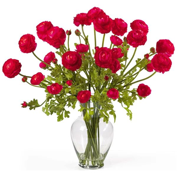 Nearly Natural Ranunculus Liquid Illusion Silk Flower Arrangement