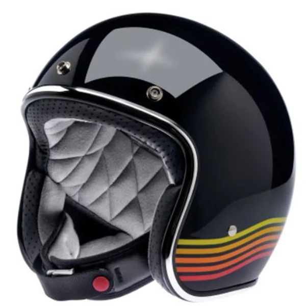 Biltwell Bonanza Helmet - Gloss Black Spectrum - Small
