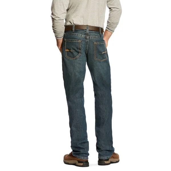 Ariat Men's Rebar M5 Slim DuraStretch Edge Stackable Straight Leg Jeans, 10016222, Ironside