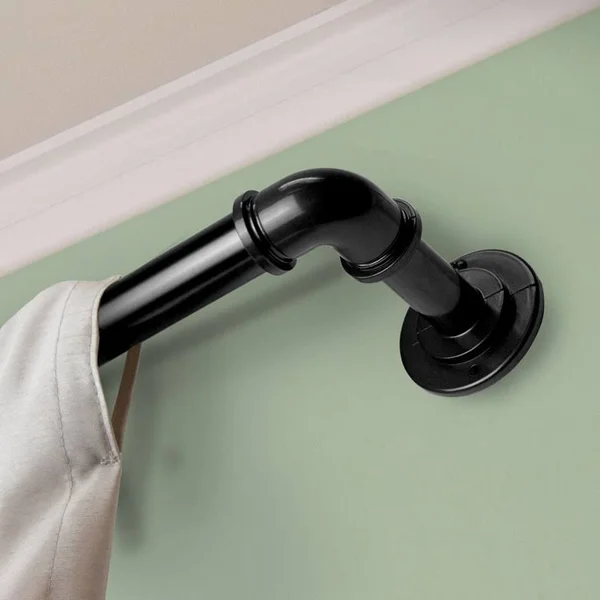 Rod Desyne 1x22 Pipe Blackout Curtain Rod 84x22 - 120x22 - Black (3 Pieces)