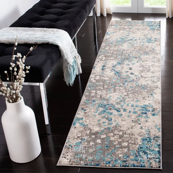 Safavieh Clearance Madison 400 MAD425E Grey/Blue Rug - 2&2x22x12&0x22 - Runner