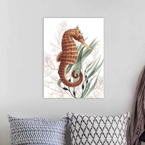 Seahorse Treasures I - Canvas Wall Art, 18x24, Great Big Canvas
