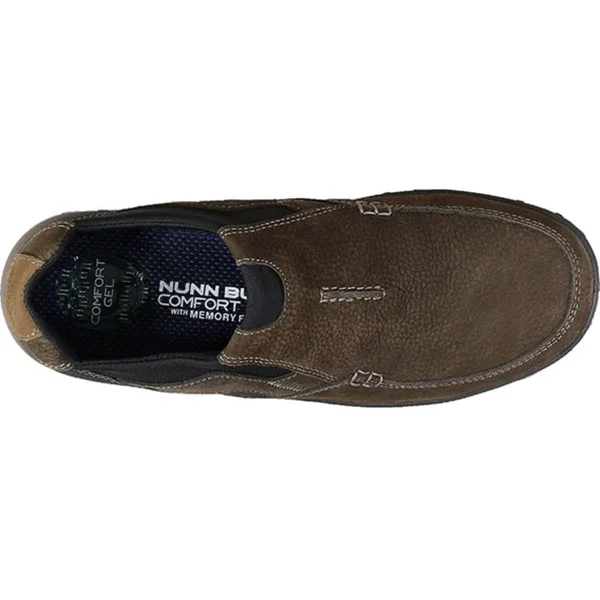 Men's Nunn Bush Quest Moc Toe Slip On - Size: 14, Brown