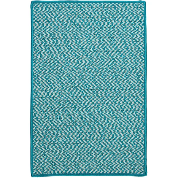 Colonial Mills Houndstooth Tweed Indoor - Outdoor Area Rug Turquoise, Size: 2 x 8 ft.