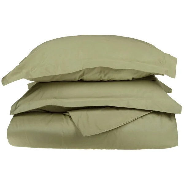 500 Thread Count 100% Cotton Solid 3-Piece Duvet Cover Set by Superior Ivory, Size: Full/Queen