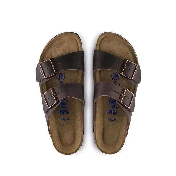 Birkenstock Arizona Oiled Leather Habana Two-Strap Sandals