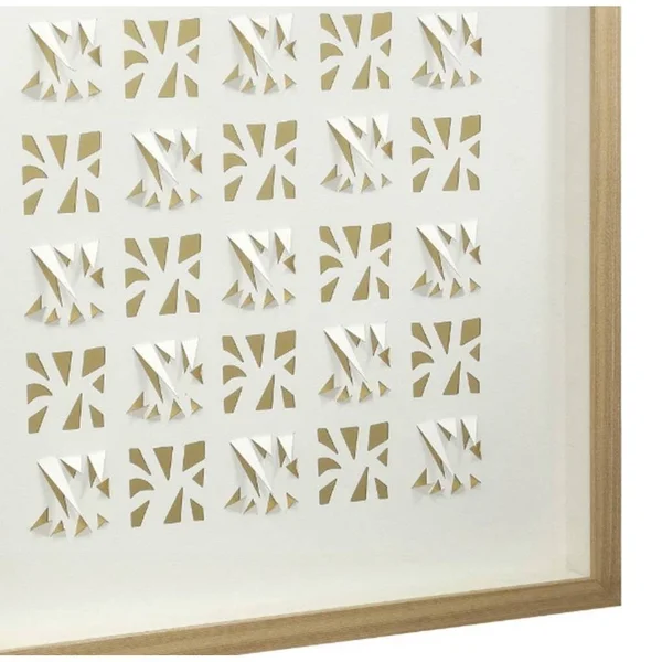 Stylecraft Home Collection Shadow - Paper Fun Shadowbox Wall Art - Natural Colored Inner Paper, White Background, Natural Wooden
