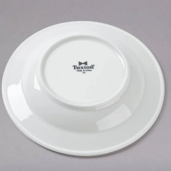 Tuxton YPD-084 Sonoma 9 oz. Bright White Embossed Rim China Soup Dish