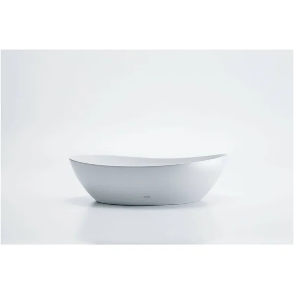 Toto Kiwami Asymmetrical Vessel Bathroom Sink with Cefitontect - Cotton White - Lt477g#01