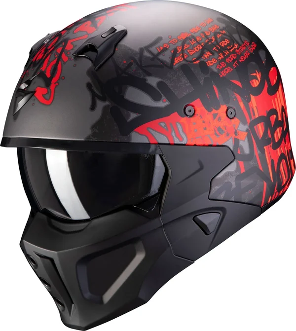 Scorpion Covert-X Wall Dark Silver Matt Red L