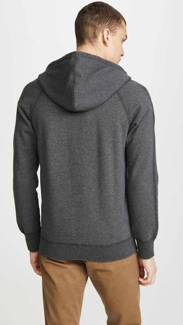 Reigning Champ Mid Weight Full Zip Hoodie Heather Charcoal M