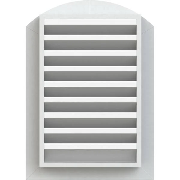 Ekena Millwork GVPAR20X3001FUN 20x22W x 30x22H Arch Top Gable Vent (25x22W x 35x22H Frame Size): Functional - PVC Gable Vent w/ 1