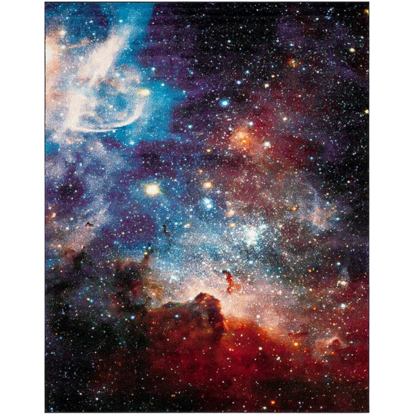 Safavieh Galaxy GAL109P 5&3x22 x 5&3x22 Round Purple, Multi Area Rug