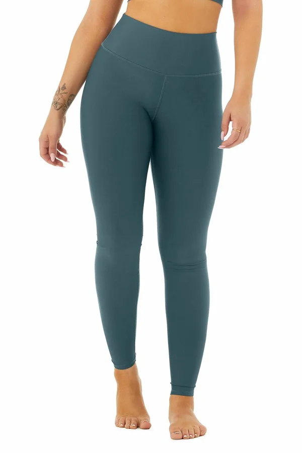 Alo Yoga - High-Waist AirLift Legging in Deep Jade, Size: Large