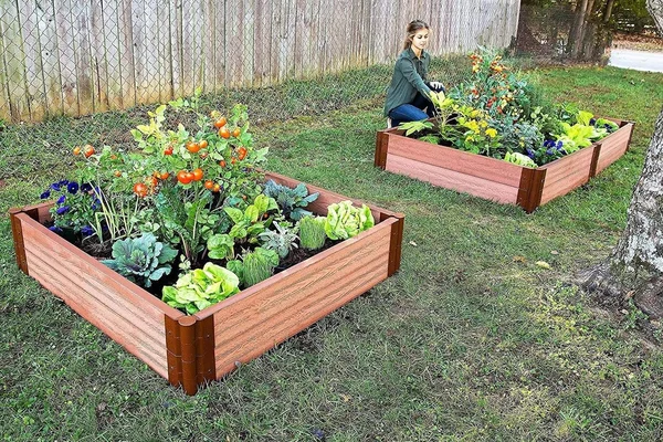 Frame It All Classic Sienna Raised Garden Beds - 2 inch Profile - 4& x 8& x 11”