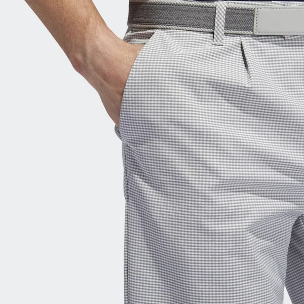 Adidas Ultimate365 Gingham Plaid Shorts Gray Two 32