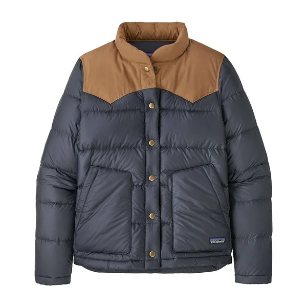 Patagonia Women's Bivy Jacket, Smolder Blue w/Nest Brown, S