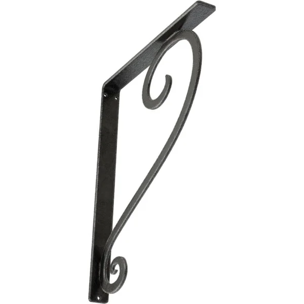 Edwards Wrought Iron Bracket Antiqued Pewter 1 1/2x22W x 12x22D x 15x22H - (Single Center Brace)