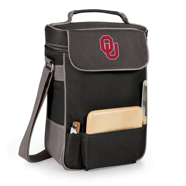 Picnic Time Oklahoma Sooners Duet Wine & cheese Tote, Black