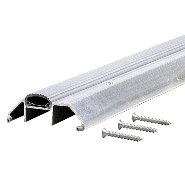 M-D Building Products Deluxe High 3-3/4 in. x 62-1/2 in. Aluminum Threshold with Vinyl Seal - Silver