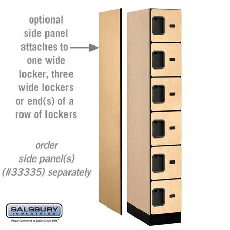 Salsbury Industries Designer Wood Locker - Six Tier Box Style - 1 Wide - 6 Feet High - 21 Inches Deep - Maple