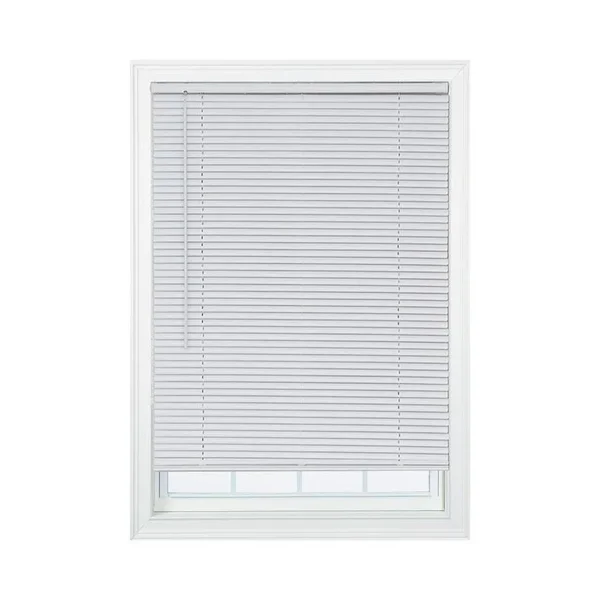 Home Basics White Cordless 1 in. Room Darkening Vinyl Mini Blind 56 in. W x 64 in. L