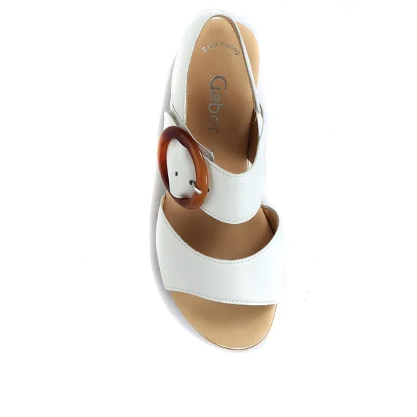 Gabor Women's Yeo Wedge Sandals with Buckle - White - US 09.5