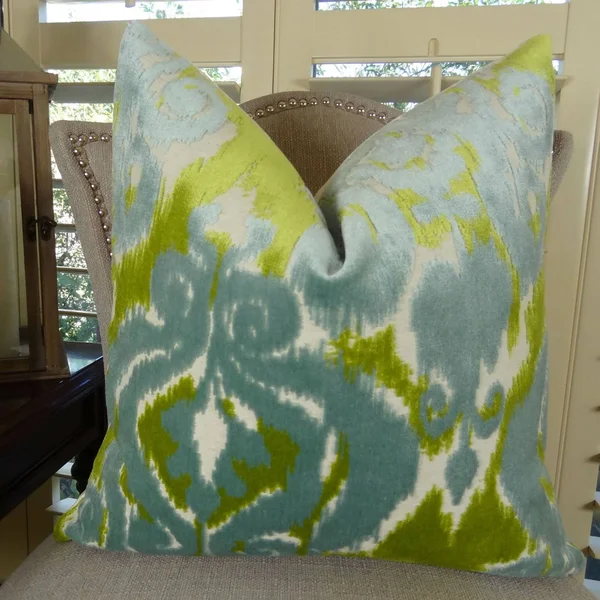 Plutus Velvet Bliss Water Handmade Throw Pillow - Double Sided
