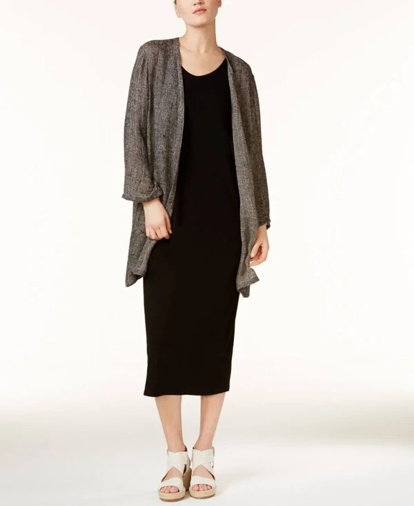 Eileen Fisher System Stretch Jersey Scoop-Neck Midi Dress - Regular & Petite - Black