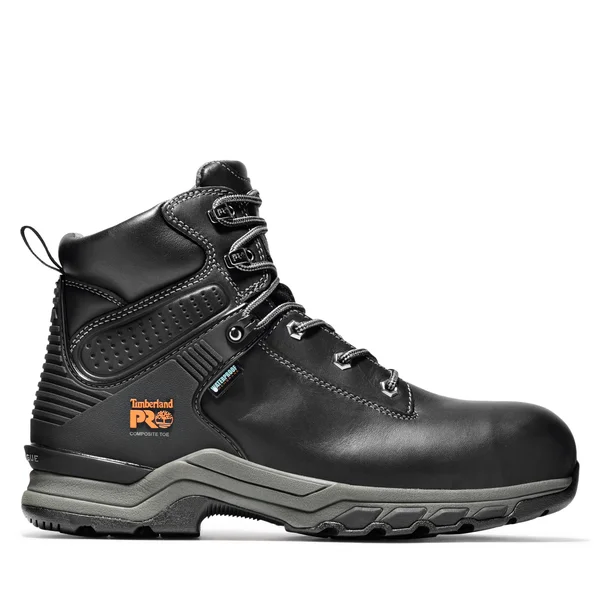 Timberland Pro Men's 6 in. Hypercharge Composite Toe Waterproof Work Boot - Black