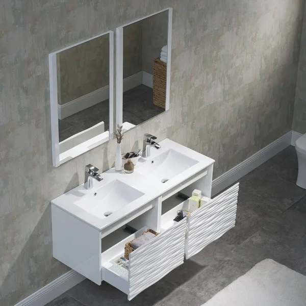 Contemporary White Floating Vanity Set (30 inch), Blossom