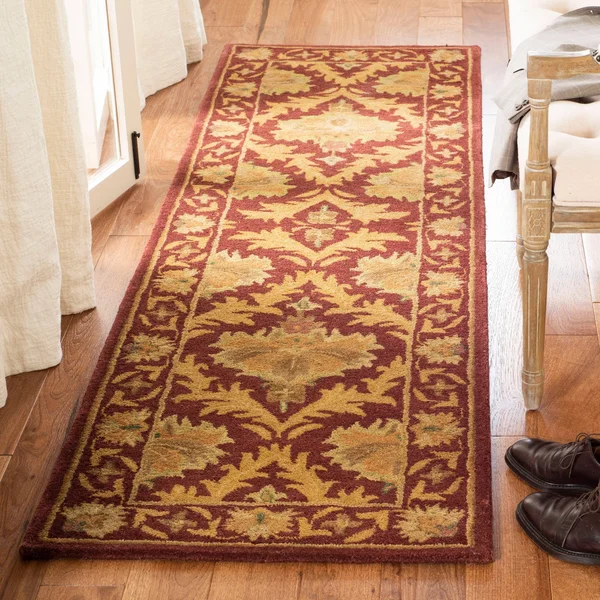 Safavieh Antiquity At54 Wine/Gold 5& x 5& Round Area Rug