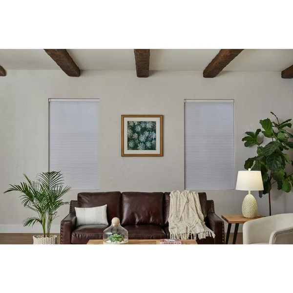 Home Decorators Collection White Cordless Blackout Cellular Shade - 25.75 in. W x 48 in. L (Motorization Compatible) - Winter Whi