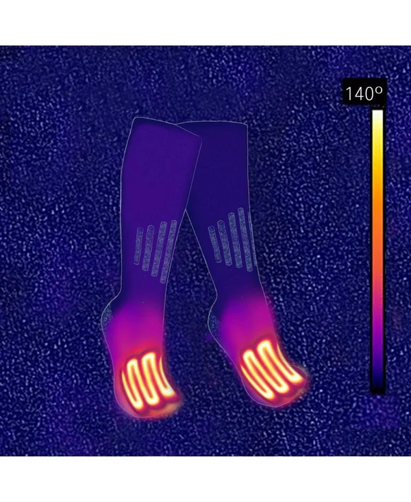 ActionHeat Cotton 3.7v Rechargeable Heated Socks - Black L/XL