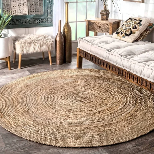 nuLOOM Hand Woven Rigo Jute Rug Area Rug - Size: 2& 6 inch x 6&
