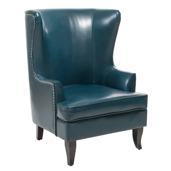 Jameson Tall Wingback Black Leather Club Chair