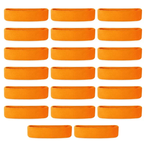 Bulk Suddora Headbands, Sweatbands (20 Pack), Orange