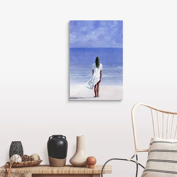 Girl on Beach, 1995, Canvas Wall Art, 20x30, Great Big Canvas