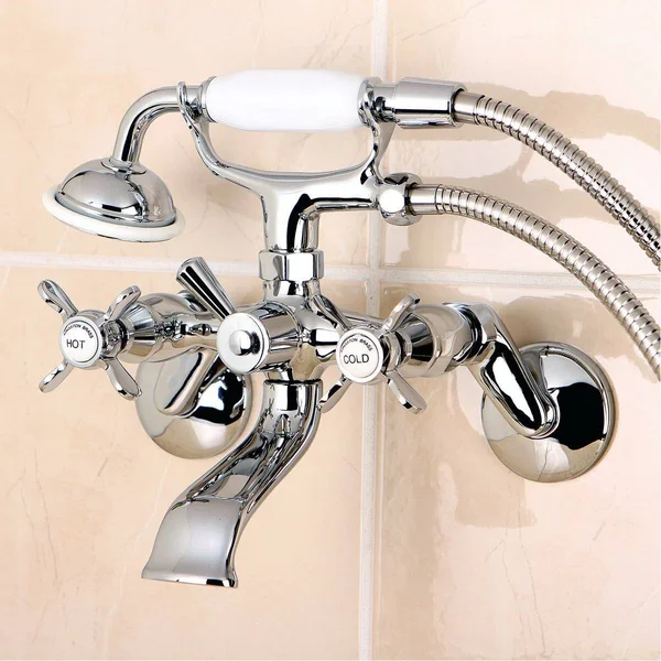 Kingston Brass KS286PN Essex Wall Mount Clawfoot Tub Faucet with Hand Shower - Polished Nickel
