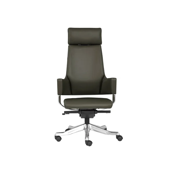 Unique Furniture Premium Leather High Backrest Office Chair in Black