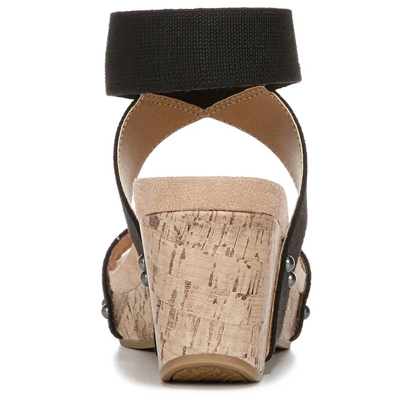 LifeStride Del Mar Women's Wedge Sandals - Size: 9.5 Wide, Black