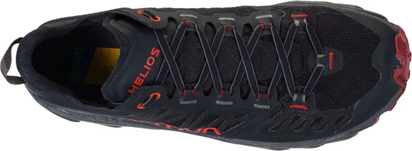 La Sportiva Men's Helios III Shoe - 41.5 - Black, Poppy
