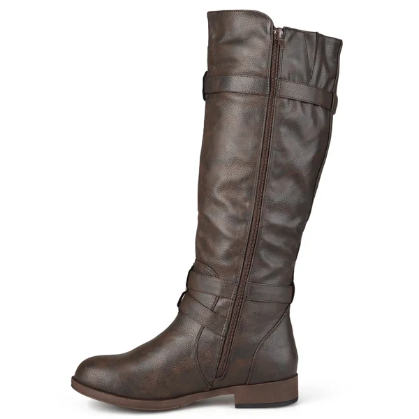 Journee Collection Women's Wide Calf Bite Boot - Taupe