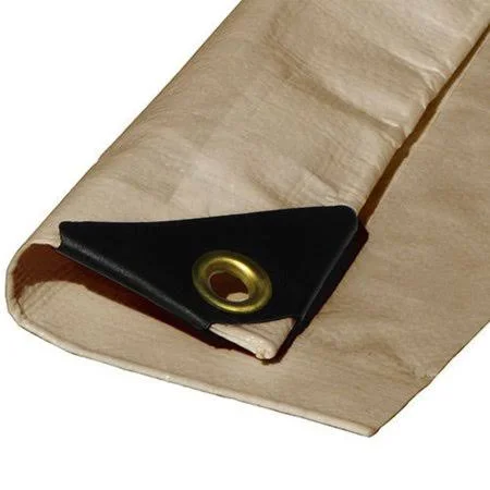 Day Star Shades (beige/tan) Heavy Duty Premium Poly Tarp 12 Mil Thickness 3 Ply Coated Reinforced Canopy 6 oz 3 Layer, Size: 6'