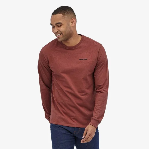 Patagonia Men's Long-Sleeved P-6 Logo Responsibili-Tee Crater Blue - M