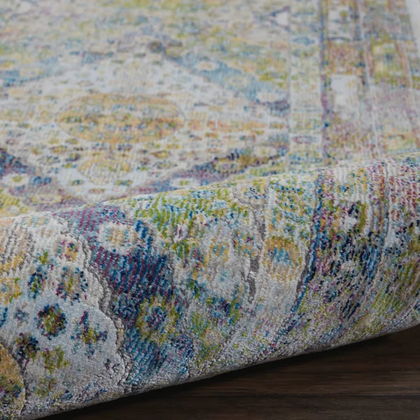 Nourison Ankara Global ANR07 7&10x22 x 9&10x22 Blue, Green Area Rug