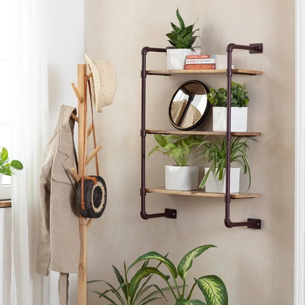 Weston Three Tier Shelf Brown (24x22 L x 24x22 W x 33.5x22 H)